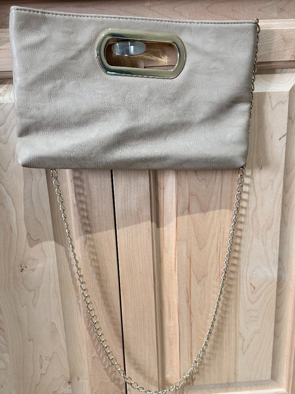 Tan Charming Charlie Clutch with Strap